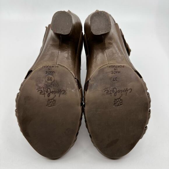 Chocolate Negro Women's Pumps EU Size 37 Sling Back Heels Open Toe Ankle Straps - Picture 8 of 11